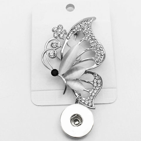 Elegant Butterfly Brooch for 18 mm Snap