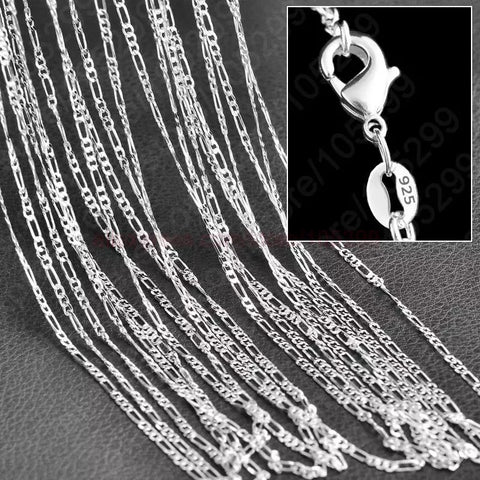 24 inch figaro style 925 silver chain
