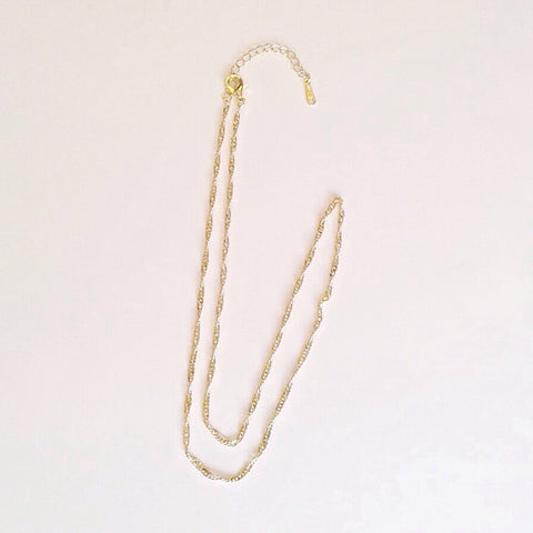 Gold plated zinc alloy twist chain in 18 inch length