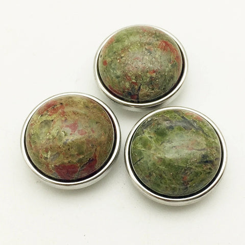 Genuine Unikite Stone 18 mm Snap