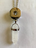 Natural Stone Crystal Pendant Necklace for 18 mm Snap ( 9 choices of stone colour)