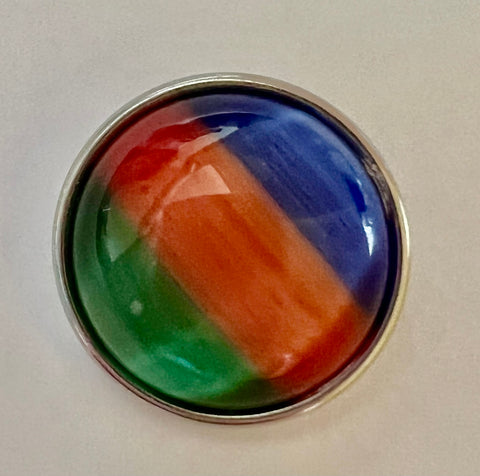 Tri-Coloured Stripe 18 mm Snap