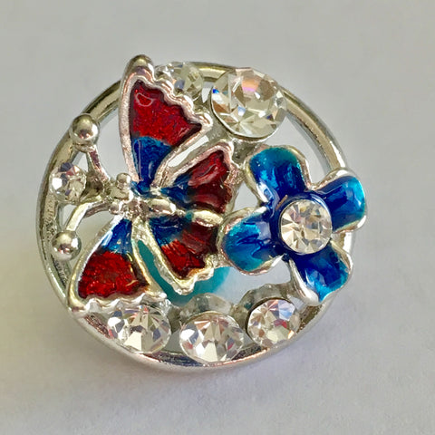 Forget Me Not Butterfly 18 mm Snap