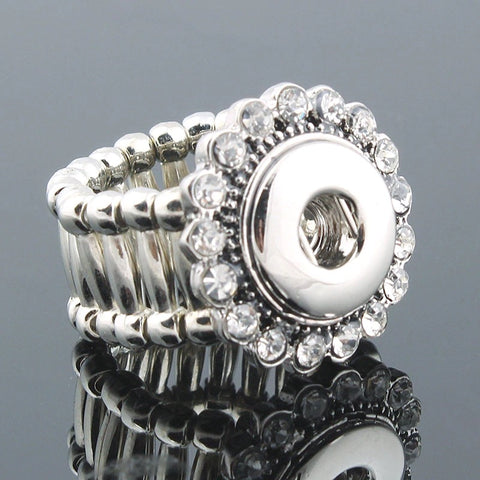 Elegant Crystal Ring for 12 mm Snap