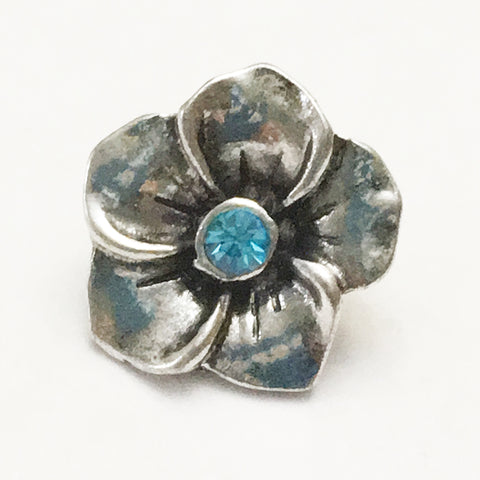 Blue Dot Flower 12 mm Snap