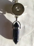 Natural Stone Crystal Pendant Necklace for 18 mm Snap ( 9 choices of stone colour)