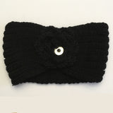 Winter Flower Headband (2 colour choices) for 18 mm snap