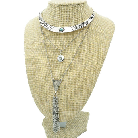 Aztec Shuga 3 Layer Necklace for 12 mm Snap