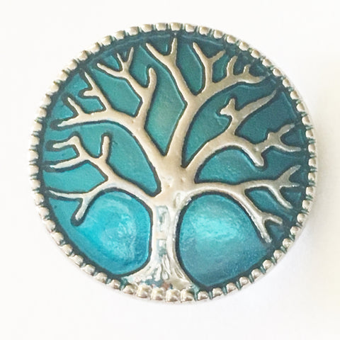 Sky Blue Tree Of Life 18 mm Snap