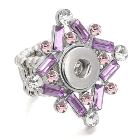 Crystalized Pink and Purple Ring for 12 mm Snap