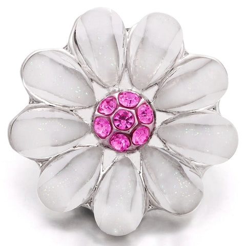 White Daisy 20 mm Snap