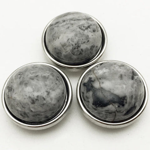 Genuine Obsidian Stone 18 mm Snap