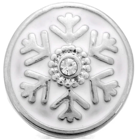 Silver Snowflake 18 mm Snap (Available In 2 Colours)