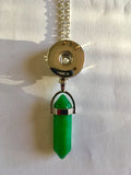 Natural Stone Crystal Pendant Necklace for 18 mm Snap ( 9 choices of stone colour)