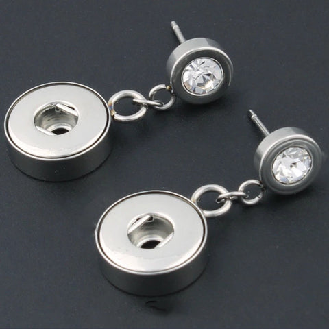 Clearly Crystal Drop Earrings for 12 mm Snaps