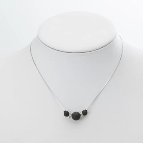 Three Volcanic Stone Aromatherapy Necklace