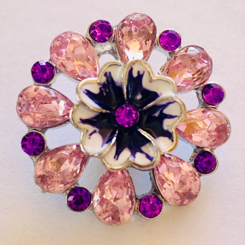 Pink Frenzy Flower 18 mm Snap