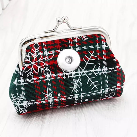 Snowflake Tartan Coin Purse for 18 mm Snap