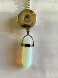 Natural Stone Crystal Pendant Necklace for 18 mm Snap ( 9 choices of stone colour)