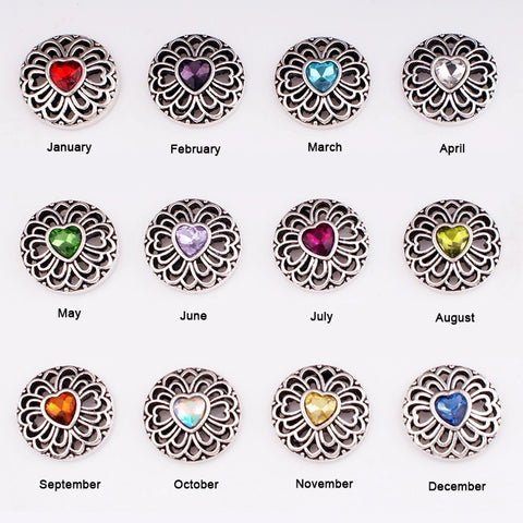 Birthstone 18 mm Snap (12 Choices)