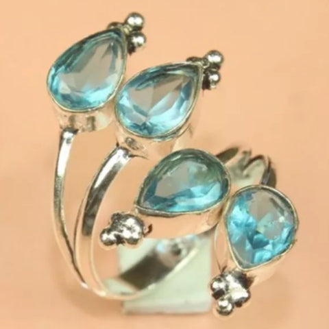 Swiss Blue Topaz 925 Sterling Silver Ring