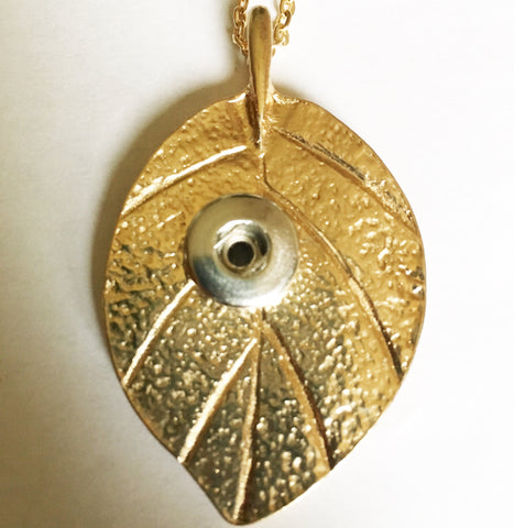 Gold Leaf Pendant for 12mm Snap