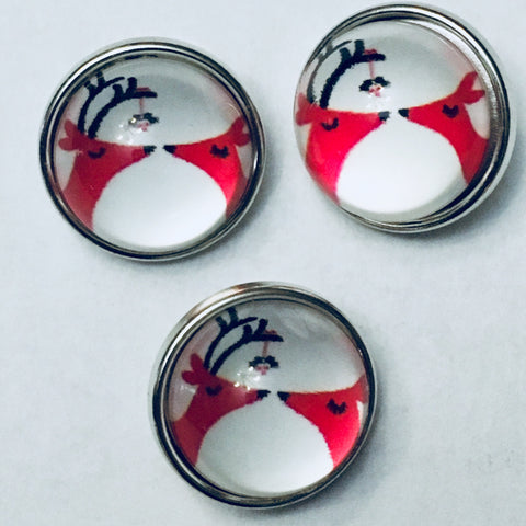 Mistletoe Deer 12 mm Snap