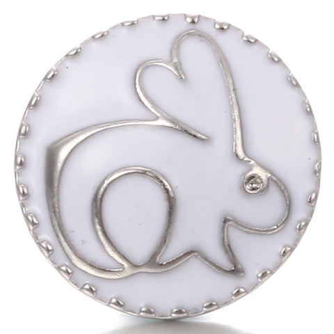 White Bunny 18 mm Snap