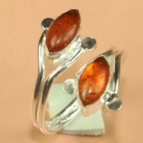 Baltic Amber Silver Ring