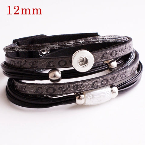 Wrapped In Love Bracelet for 12 mm Snap (3 Colour Choices)