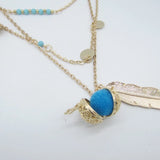 Layered Aromatherapy Necklace (4 volcanic bead colour choices)