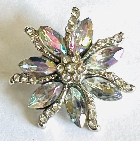 Iced Glass Flower 18 mm Snap