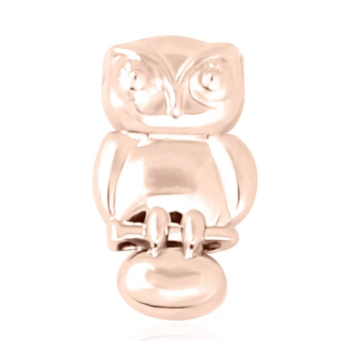 Owl Slide Charm - Rose Gold