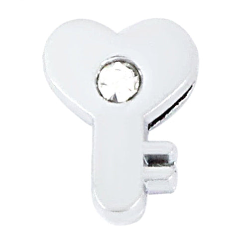 Key To My Heart Slide Charm - Silver
