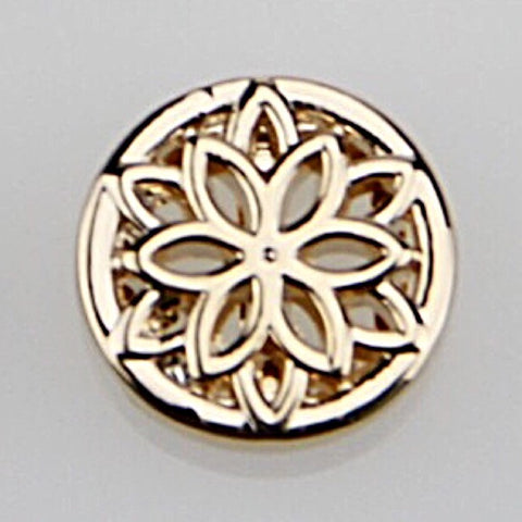 Lacy Flower Slide Charm - Gold