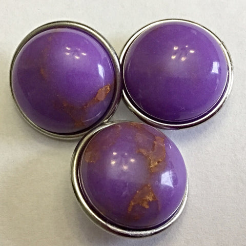 Genuine Purple Agate 18 mm Snap