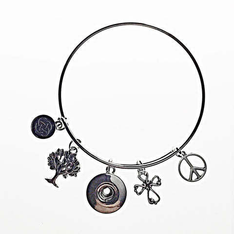 Tree of Life Charm Bangle For 18 mm Snap