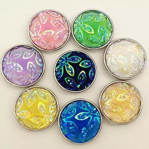 Sparkle Flowers 18 mm Snap (7 Colour Choices)