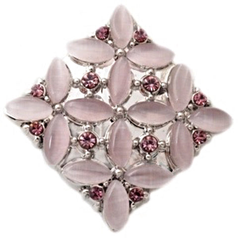 Pink Flowers Squared 20 mm Snap