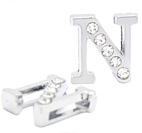 Letter N Slide Charm - Silver