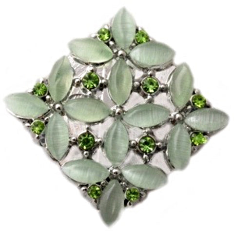 Green Flowers Squared 20 mm Snap