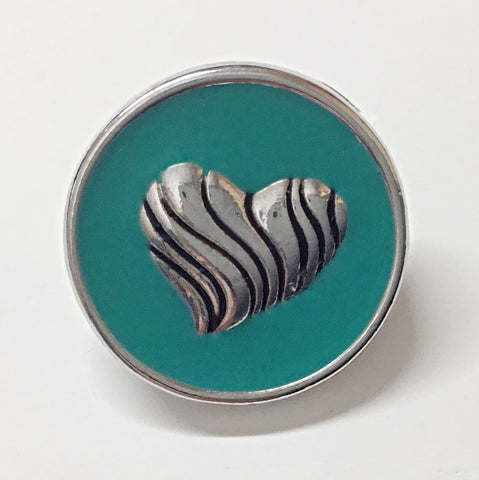Zebra Print Heart 18 mm Snap