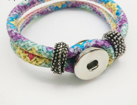 Roped In Colour Bracelet for 18 mm Snap (3 Colour Choices)