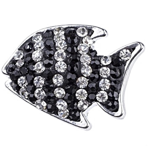 Angel Fish - Black and White Striped 18 mm Snap