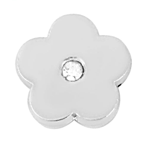 Flower Slide Charm - Silver