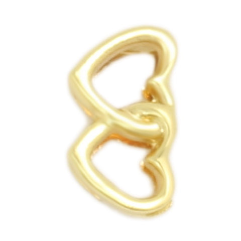 Two Hearts Slide Charm - Gold