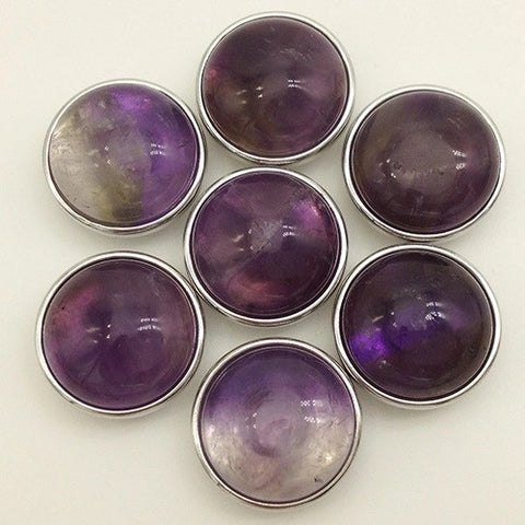 Genuine Amethyst 18 mm Snap