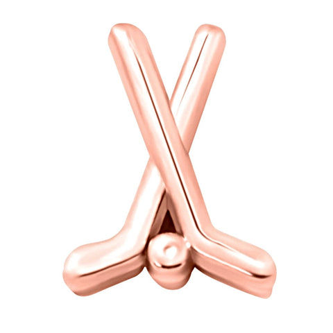 Hockey Stick Slide Charm - Rose Gold