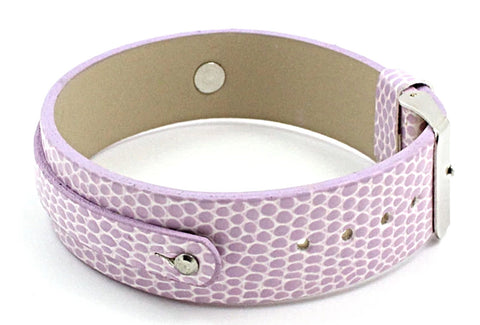 PU Snake Skin Leather Slide Charm Bracelet (for 8 mm slide charms) - Purple