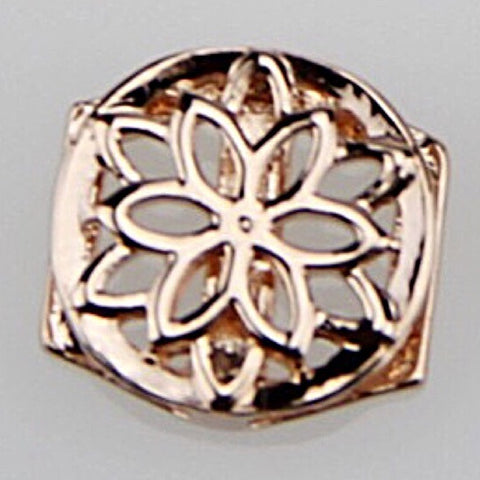 Lacy Flower Slide Charm - Rose Gold